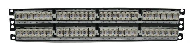 Alt view image 2 of 7 - Panduit NK6XPPG48Y NetKey Cat6A 48-Port 2U Punchdown Patch Panel