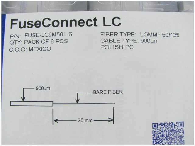 Alt view image 2 of 4 - AFL FUSE-LC9M50L-6 Splice-on LC OM3/OM4 Fiber Optic Connector, 6-Pack