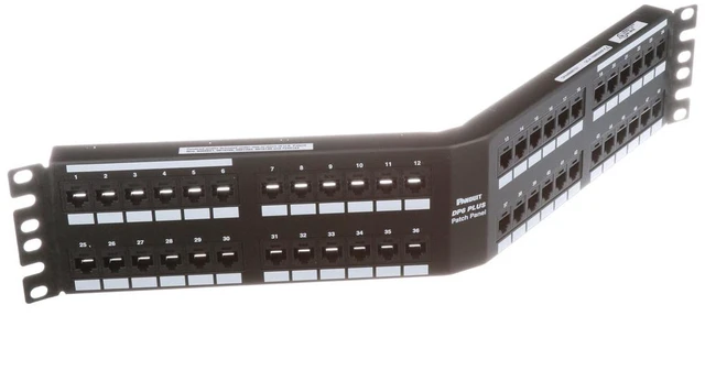 Alt view image 2 of 8 - Panduit 48 Port Cat6 Angled Network Patch Panel DPA48688TGY