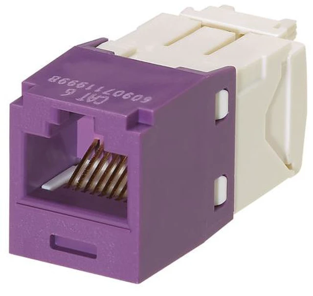 Main image of Panduit CJ688TGVL-24 Mini-Com TX6 Plus Cat6 RJ45 Ethernet Jack Module, UTP Unshielded, Violet, 24-Pack