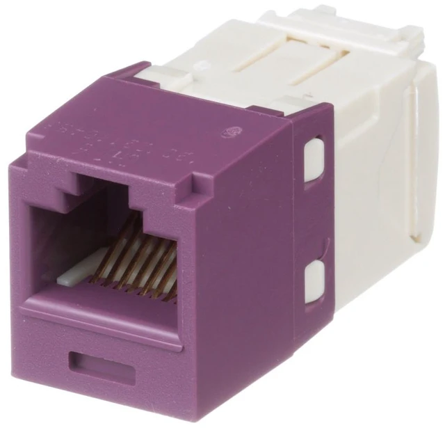 Alt view image 4 of 7 - Panduit CJ688TGVL-24 Mini-Com TX6 Plus Cat6 RJ45 Ethernet Jack Module, UTP Unshielded, Violet, 24-Pack