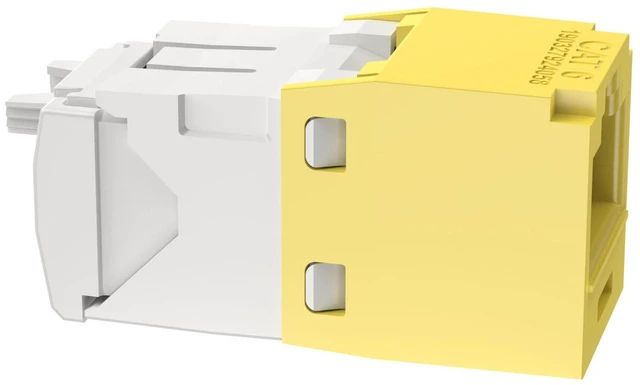 Alt view image 3 of 4 - Panduit CJ688TGYL Mini-Com TX6 Plus Cat6 RJ45 Ethernet Jack Module, UTP Unshielded, Yellow