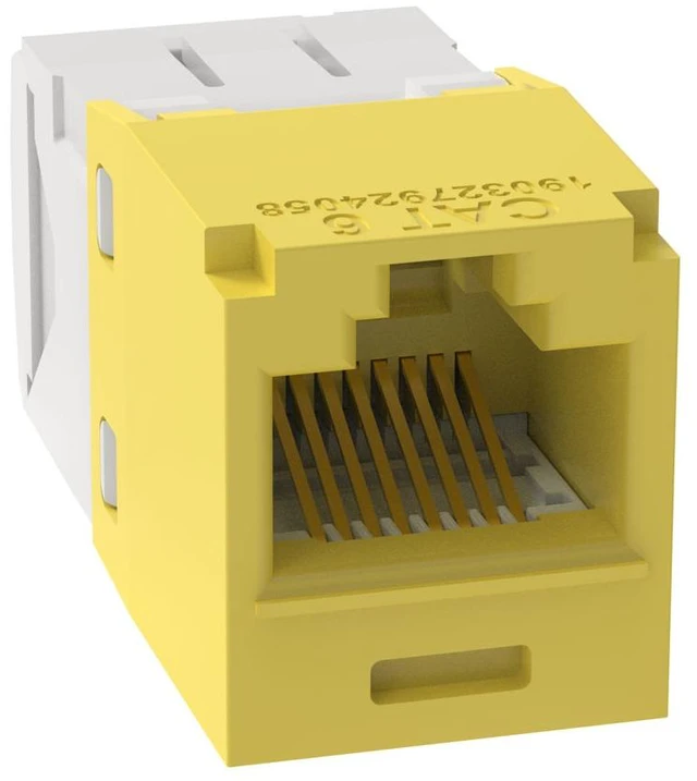 Alt view image 4 of 4 - Panduit CJ688TGYL Mini-Com TX6 Plus Cat6 RJ45 Ethernet Jack Module, UTP Unshielded, Yellow