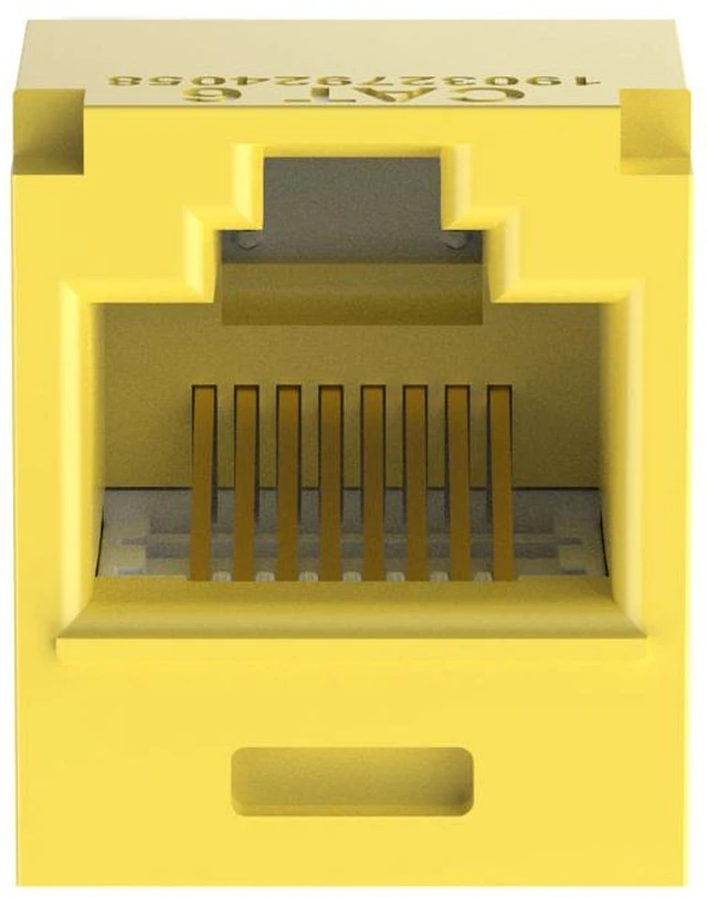 Main image of Panduit CJ688TGYL Mini-Com TX6 Plus Cat6 RJ45 Ethernet Jack Module, UTP Unshielded, Yellow