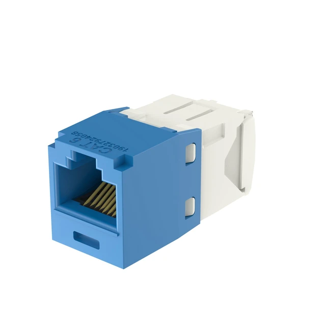 Alt view image 2 of 4 - Panduit CJ688TGBU-C Mini-Com TX6 Plus Cat6 RJ45 Ethernet Jack Module, UTP Unshielded, Blue, 100-Pack