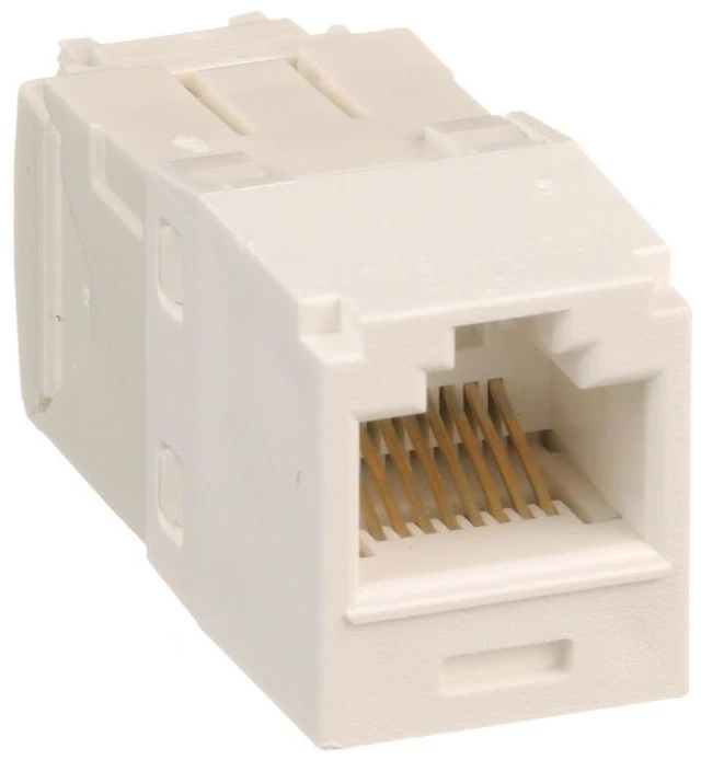 Alt view image 3 of 4 - Panduit CJ688TGAW Mini-Com TX6 Plus Cat6 RJ45 Ethernet Jack Module, UTP Unshielded, Arctic White