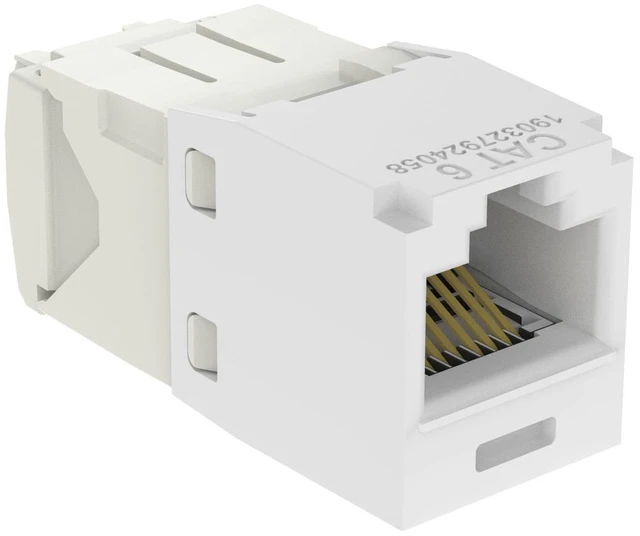 Alt view image 5 of 6 - Panduit CJ688TGWH-24 Mini-Com TX6 Plus Cat6 RJ45 Ethernet Jack Module, UTP Unshielded, White, 24-Pack
