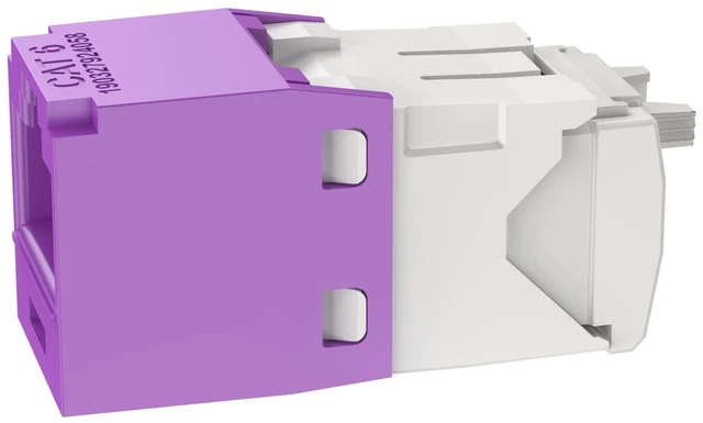 Alt view image 2 of 4 - Panduit CJ688TGVL Mini-Com TX6 Plus Cat6 RJ45 Ethernet Jack Module, UTP Unshielded, Violet
