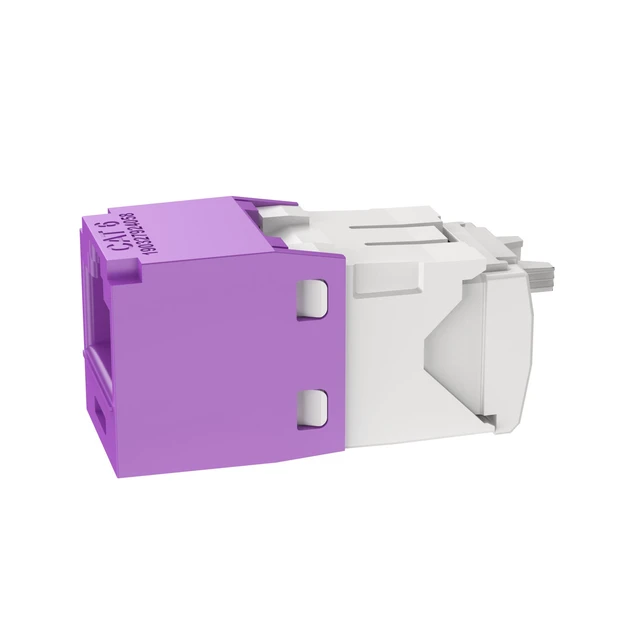 Alt view image 2 of 4 - Panduit CJ688TGVL Mini-Com TX6 Plus Cat6 RJ45 Ethernet Jack Module, UTP Unshielded, Violet
