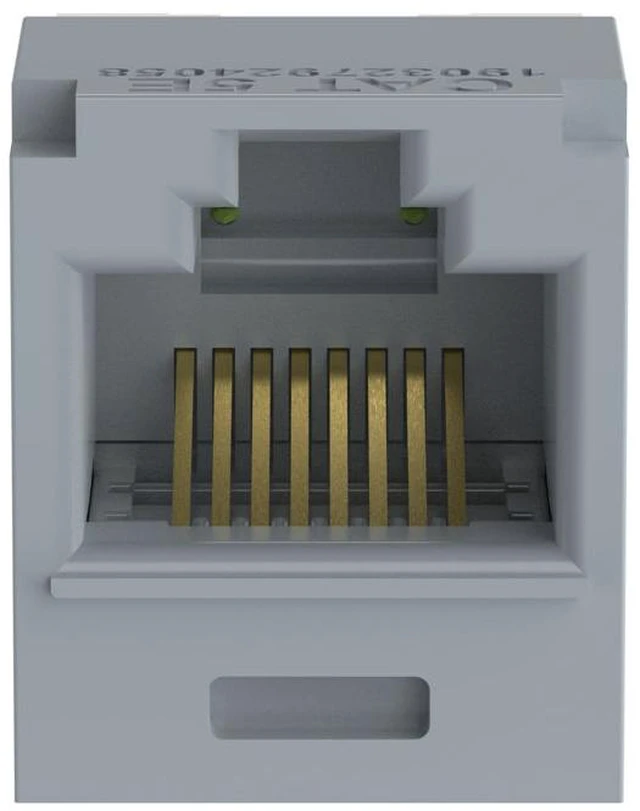 Alt view image 2 of 4 - Panduit CJ5E88TGIG Mini-Com TX5e Cat5e RJ45 Ethernet Jack Module, UTP Unshielded, International Gray