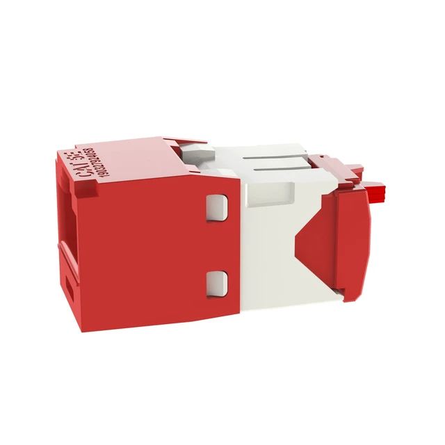 Alt view image 4 of 4 - Panduit CJ5E88TGRD-24 Mini-Com TX5e Cat5e RJ45 Ethernet Jack Module, UTP Unshielded, Red, 24-Pack