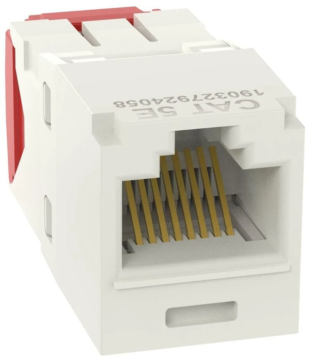 Alt view image 4 of 4 - Panduit CJ5E88TGIW-50 Mini-Com TX5e Cat5e RJ45 Ethernet Jack Module, UTP Unshielded, Off-White, 50-Pack