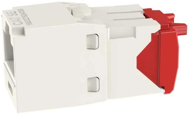 Alt view image 2 of 4 - Panduit CJ5E88TGIW-50 Mini-Com TX5e Cat5e RJ45 Ethernet Jack Module, UTP Unshielded, Off-White, 50-Pack