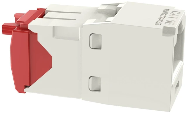 Alt view image 3 of 4 - Panduit CJ5E88TGIW-50 Mini-Com TX5e Cat5e RJ45 Ethernet Jack Module, UTP Unshielded, Off-White, 50-Pack