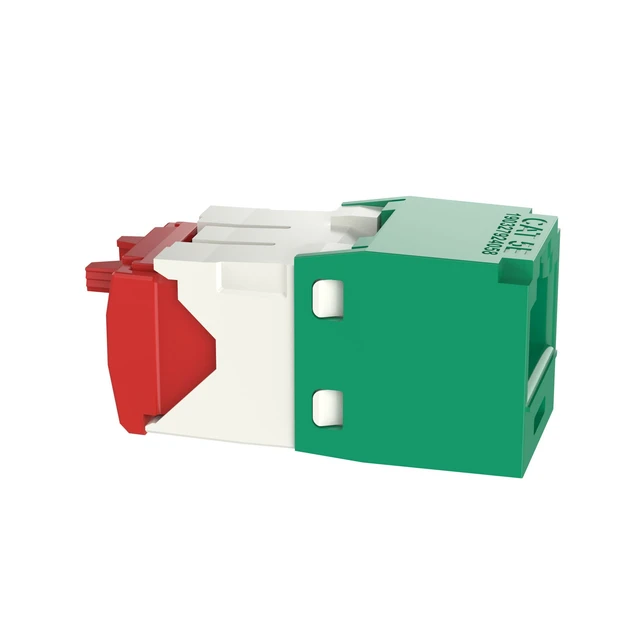 Alt view image 3 of 4 - Panduit CJ5E88TGGR-50 Mini-Com TX5e Cat5e RJ45 Ethernet Jack Module, UTP Unshielded, Green, 50-Pack