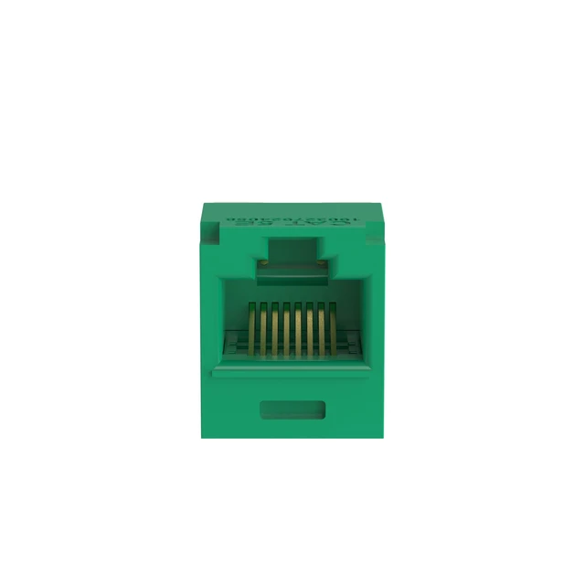 Alt view image 2 of 4 - Panduit CJ5E88TGGR-50 Mini-Com TX5e Cat5e RJ45 Ethernet Jack Module, UTP Unshielded, Green, 50-Pack