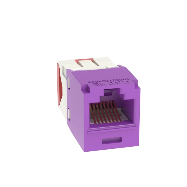 Main image of Panduit CJ5E88TGVL-24 Mini-Com TX5e Cat5e RJ45 Ethernet Jack Module, UTP Unshielded, Violet, 24-Pack