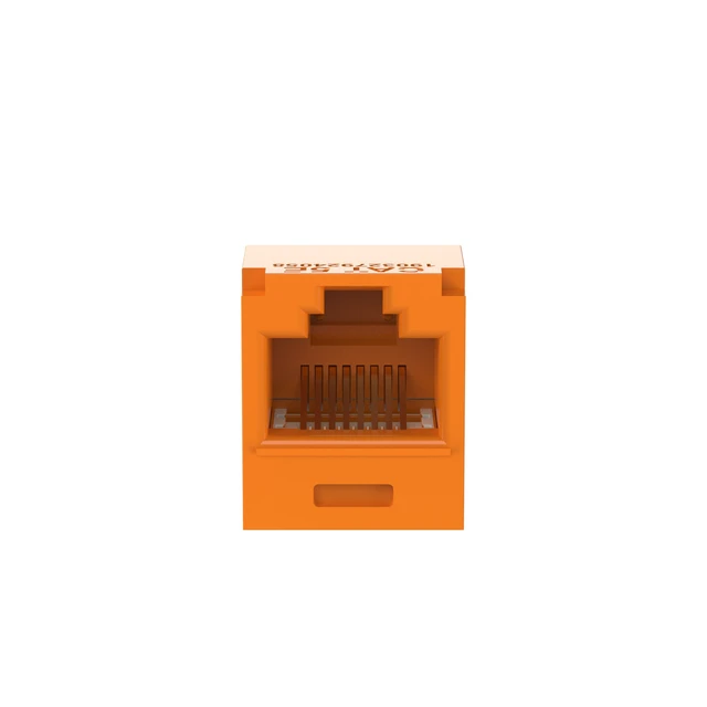 Alt view image 2 of 4 - Panduit CJ5E88TGOR Mini-Com TX5e Cat5e RJ45 Ethernet Jack Module, UTP Unshielded, Orange