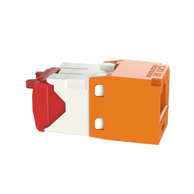 Alt view image 3 of 4 - Panduit CJ5E88TGOR Mini-Com TX5e Cat5e RJ45 Ethernet Jack Module, UTP Unshielded, Orange