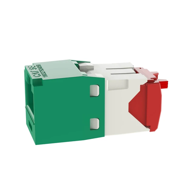 Alt view image 5 of 5 - Panduit CJ5E88TGGR-24 Mini-Com TX5e Cat5e RJ45 Ethernet Jack Module, UTP Unshielded, Green, 24-Pack