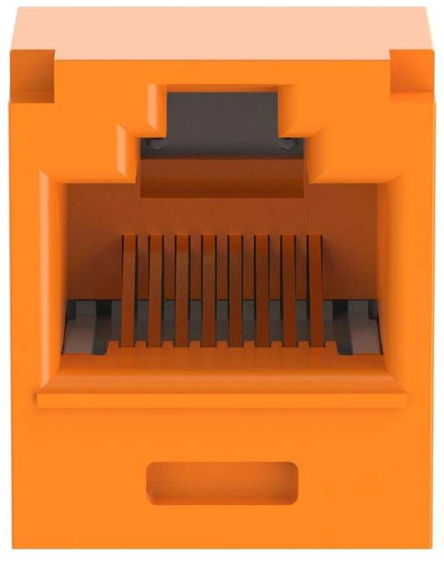 Alt view image 4 of 6 - Panduit CJ6X88TGOR Mini-Com TX6A Cat6A RJ45 Ethernet Jack Module, 10Gbps UTP Unshielded, Orange