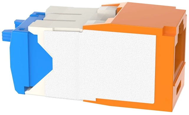 Alt view image 6 of 6 - Panduit CJ6X88TGOR Mini-Com TX6A Cat6A RJ45 Ethernet Jack Module, 10Gbps UTP Unshielded, Orange
