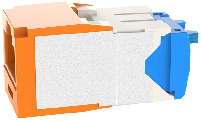 Alt view image 5 of 6 - Panduit CJ6X88TGOR Mini-Com TX6A Cat6A RJ45 Ethernet Jack Module, 10Gbps UTP Unshielded, Orange
