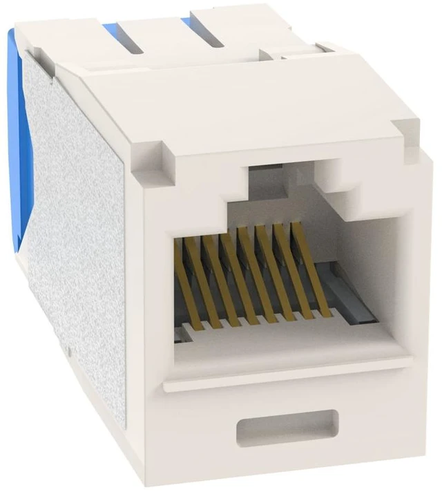 Main image of Panduit CJ6X88TGWH-50 Mini-Com TX6A Cat6A RJ45 Ethernet Jack Module, 10Gbps UTP Unshielded, White, 50-Pack