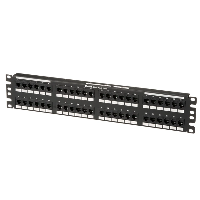 Alt view image 4 of 6 - Panduit DP485E88TGY RJ45 Network Patch Panel, 48 Ports, Flat, 2U, Rear 110 Termination