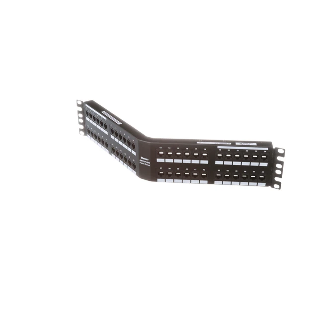 Alt view image 3 of 4 - Panduit DPA48688TGY Cat6 RJ45 Ethernet Network Patch Panel, 48 Ports, Angled, 2U, 19-Inch Rack Mount