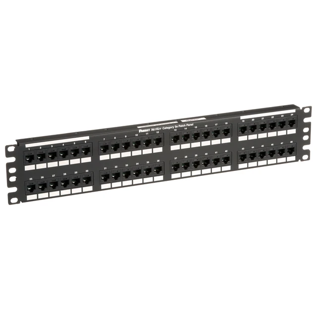 Alt view image 3 of 6 - Panduit NK5EPPG48Y NetKey Cat5e Network Patch Panel, 48 Ports, 2U