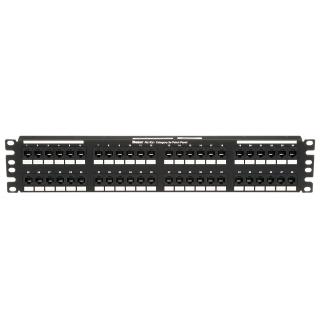 Alt view image 2 of 6 - Panduit NK5EPPG48Y NetKey Cat5e Network Patch Panel, 48 Ports, 2U