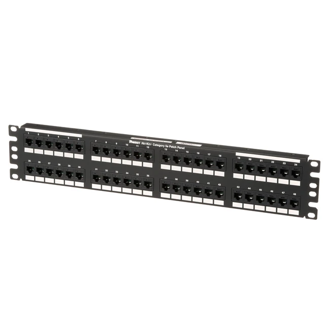 Alt view image 4 of 6 - Panduit NK5EPPG48Y NetKey Cat5e Network Patch Panel, 48 Ports, 2U