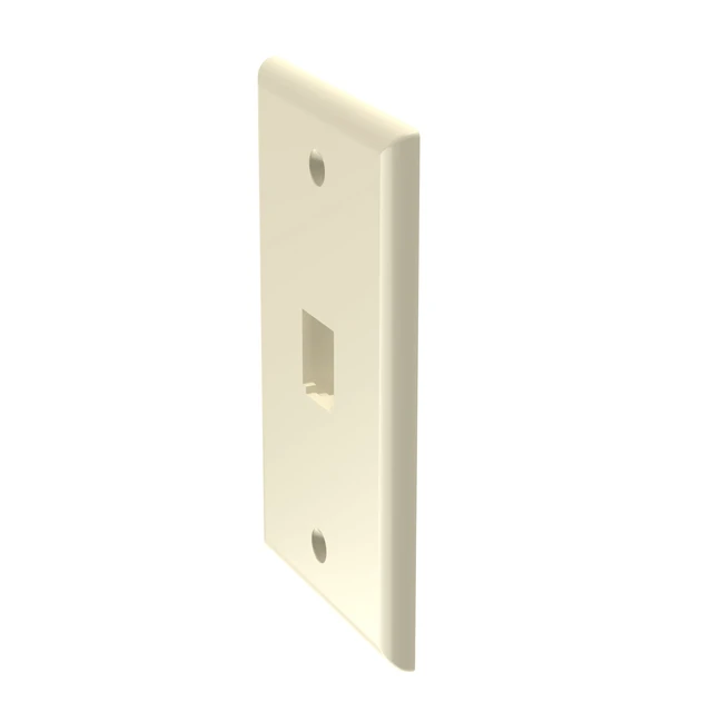 Alt view image 3 of 4 - Panduit CFP1EI 1-Port Mini-Com Single-Gang Faceplate / Network Wall Plate, Classic Series, Electric Ivory