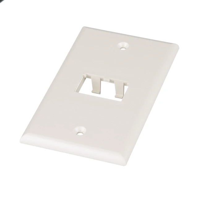 Alt view image 4 of 5 - Panduit CFP2IW 2-Port Mini-Com Faceplate / Network Wall Plate, Classic Series, Off-White
