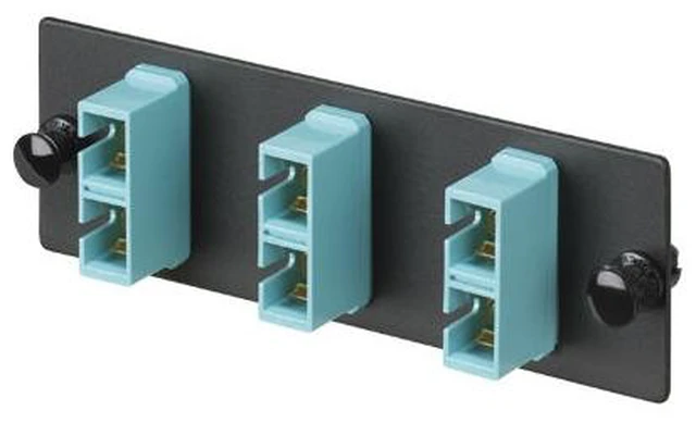 Main image of Panduit FAP3WAQDSCZ Fiber Optic Adapter Panel w/3 SC Duplex OM3/OM4 Multimode 50um Adapters