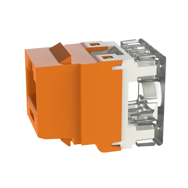 Alt view image 3 of 4 - Panduit NKP5E88MOR NetKey Cat5e RJ45 Ethernet Punchdown Keystone Jack Module, Orange