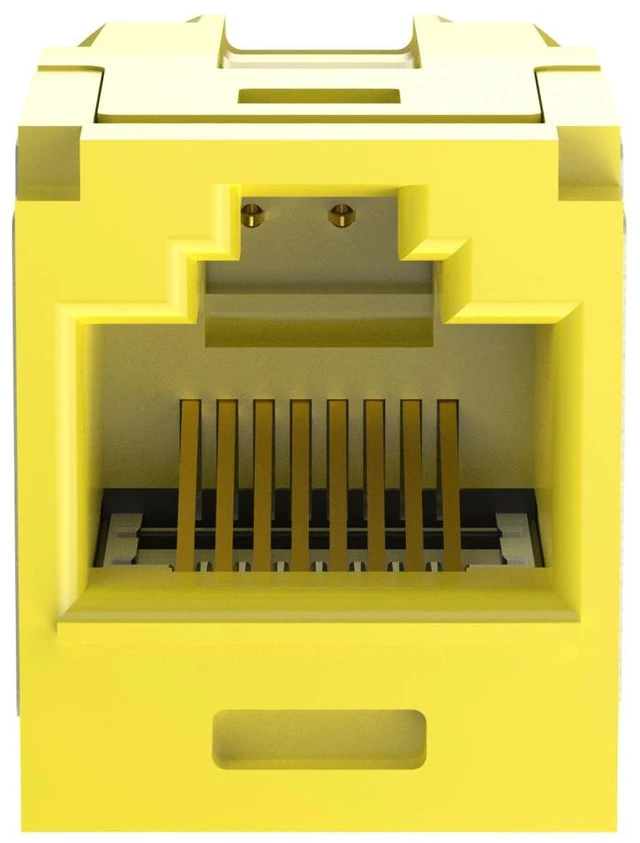 Alt view image 2 of 4 - Panduit CC6X88YL Mini-Com Cat6A 10Gig RJ45 Coupler Module, Yellow