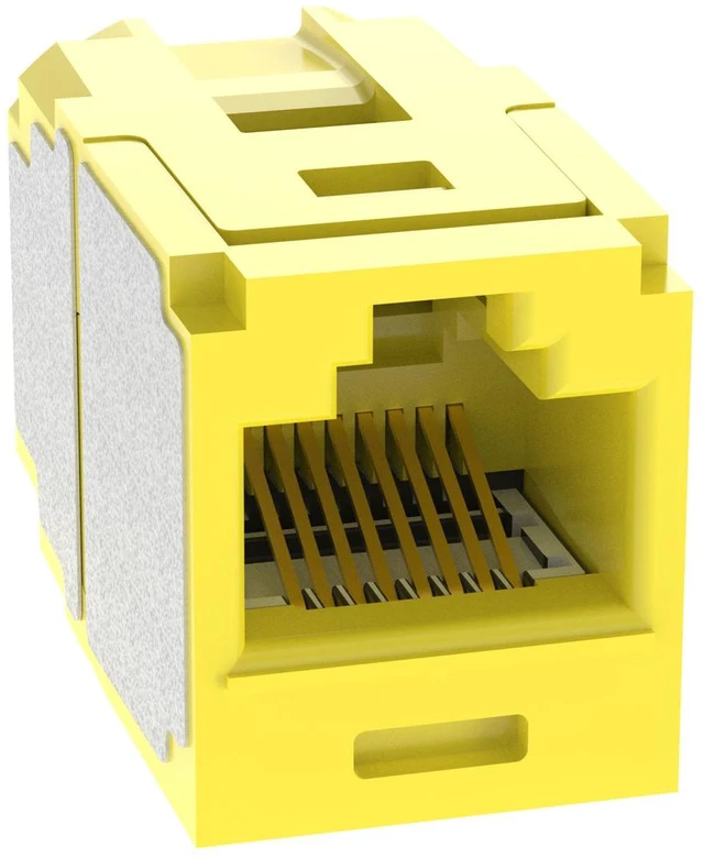 Main image of Panduit CC6X88YL Mini-Com Cat6A 10Gig RJ45 Coupler Module, Yellow