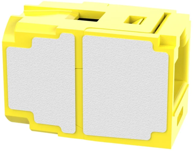 Alt view image 4 of 4 - Panduit CC6X88YL Mini-Com Cat6A 10Gig RJ45 Coupler Module, Yellow
