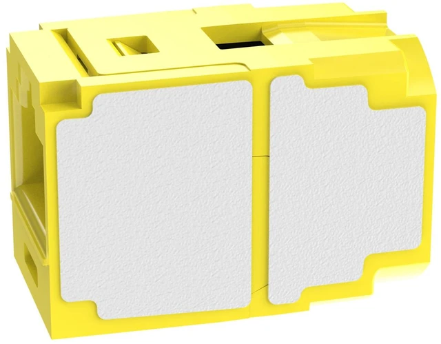 Alt view image 3 of 4 - Panduit CC6X88YL Mini-Com Cat6A 10Gig RJ45 Coupler Module, Yellow