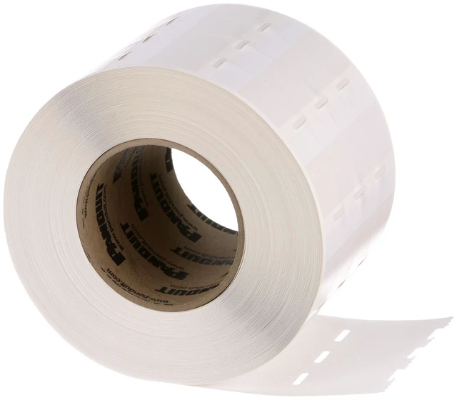 Main image of Panduit S100X400VATY-NOS Thermal Transfer Self-Laminating Labels, 1" W x 4" L, 1" Print-On Height, White, 2500 Labels Per Roll
