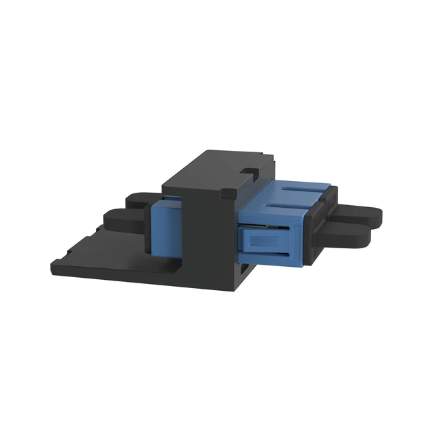Alt view image 4 of 5 - Panduit CMDBUSCZBL Mini-Com Blue SC Singlemode Duplex Fiber Optic Adapter Module, Black