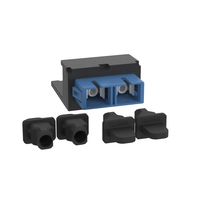 Alt view image 5 of 5 - Panduit CMDBUSCZBL Mini-Com Blue SC Singlemode Duplex Fiber Optic Adapter Module, Black