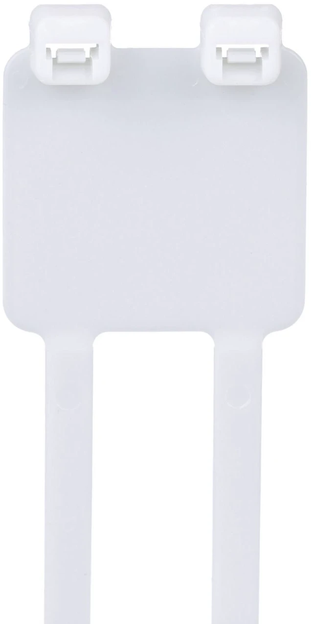 Main image of Panduit PL2M2S-D Pan-Ty Write-On Wrap Marker Cable Tie, PA6.6, 7.4 Inch White, 50 lb Strength, 500 PK