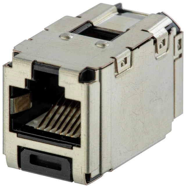 Main image of Panduit CCS5E88BL Mini-Com Cat5e Shielded Coupler Module, Black RJ45 8P8C