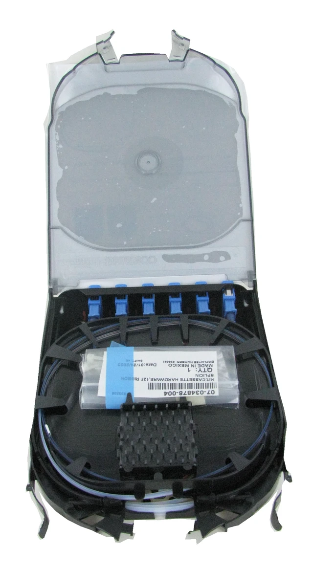 Alt view image 6 of 7 - Corning CCH-CS12-59-P00RJ 12F SC UPC Duplex OS2 Ribbon Fiber Optic Splice Cassette