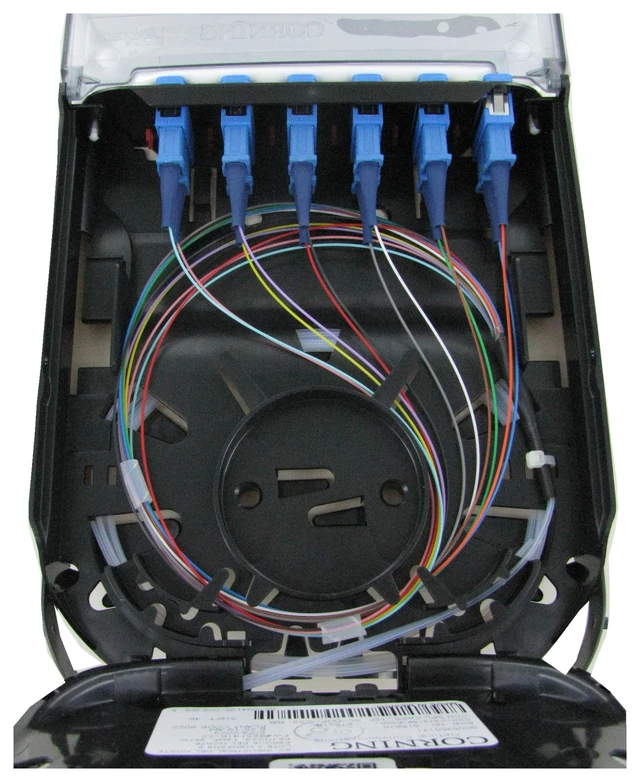 Alt view image 7 of 7 - Corning CCH-CS12-59-P00RJ 12F SC UPC Duplex OS2 Ribbon Fiber Optic Splice Cassette