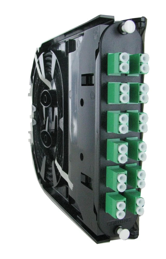 Alt view image 5 of 7 - Corning CCH-CS24-B3-P00RE Closet Connector Housing Fiber Optic Splice Cassette, 24 Fiber, LC Duplex Singlemode (OS2), Single-Fiber (250 um), APC Polish
