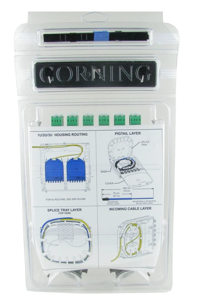 Alt view image 2 of 7 - Corning CCH-CS24-B3-P00RE Closet Connector Housing Fiber Optic Splice Cassette, 24 Fiber, LC Duplex Singlemode (OS2), Single-Fiber (250 um), APC Polish